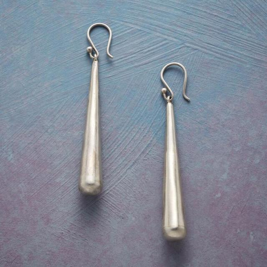 Boho Silver Stick Earrings Unique Joyas