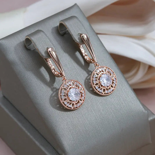 Elegant gold earrings with crystal loops