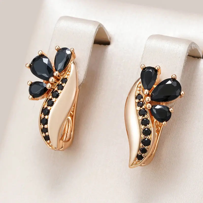 Elegant Black Crystal Earrings