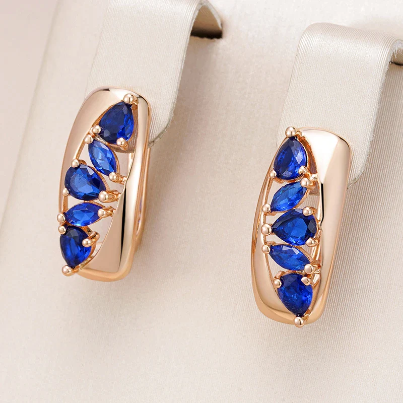 Elegant Blue Zirconia Earrings