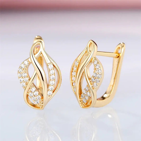 Elegant Gold Shiny Earrings