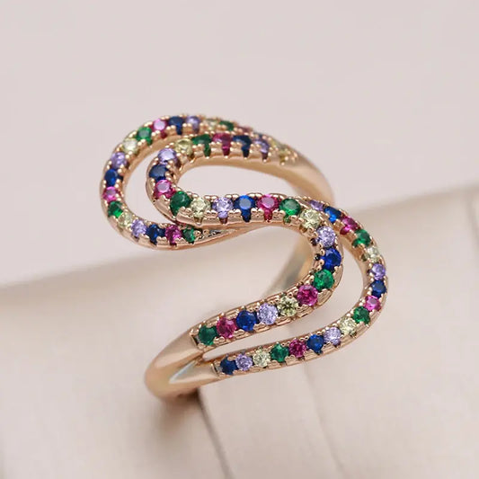 Elegant ring made of colorful zirconia Unique Joyas