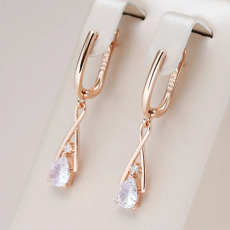 Elegant Earrings with Hanging Crystals