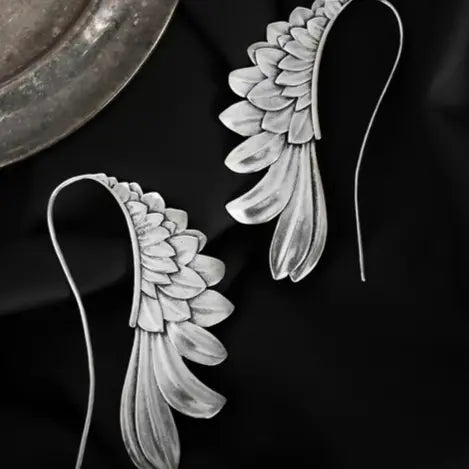 Vintage Winged Earrings in Silver Unique Joyas