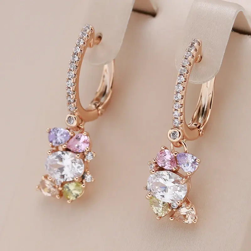 Elegant earrings made of colored crystal