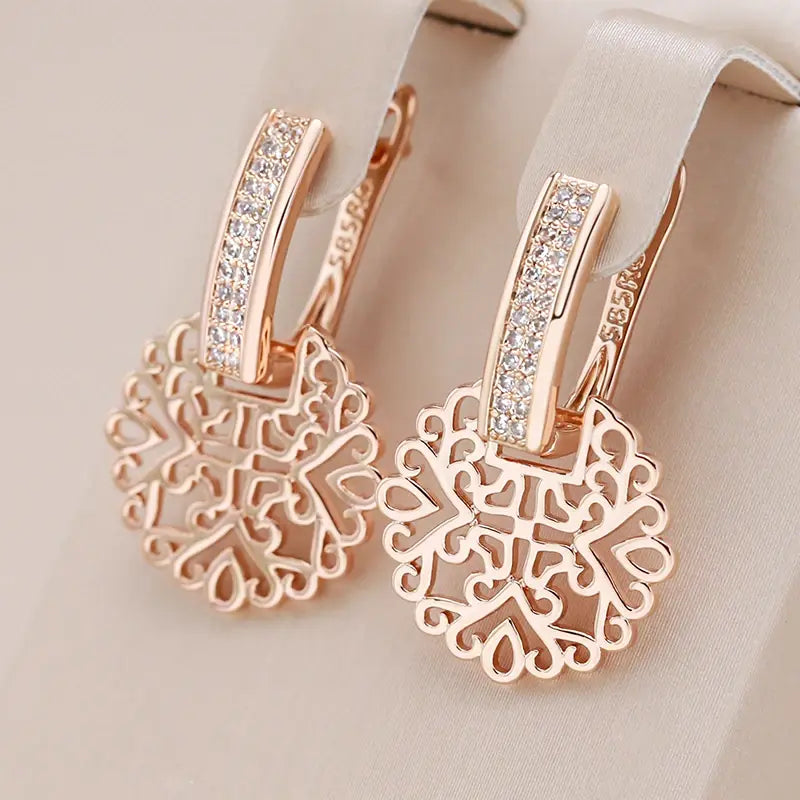 Elegant Gold-Plated Mandala Earrings Unique Joyas