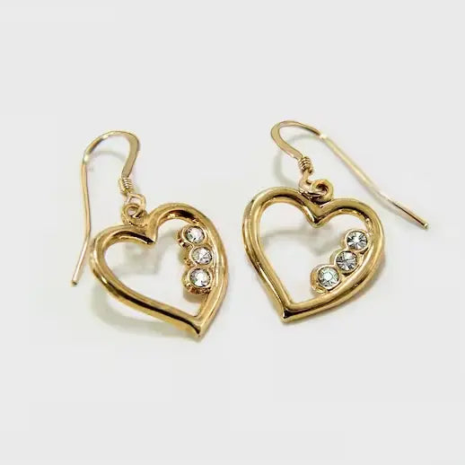 Vintage Golden Hearts Earrings Unique Joyas