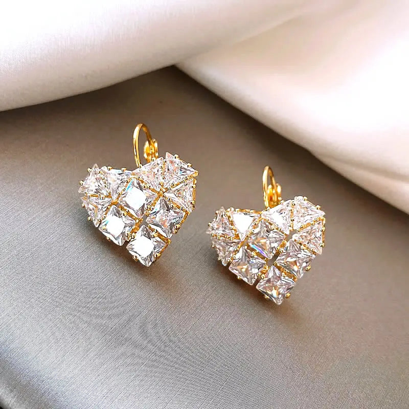 Elegant Crystal Heart Earrings