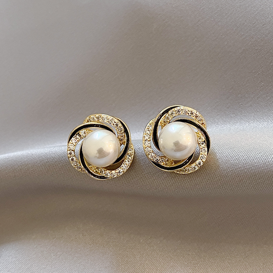 Golden Shiny Ball Earrings Unique Joyas