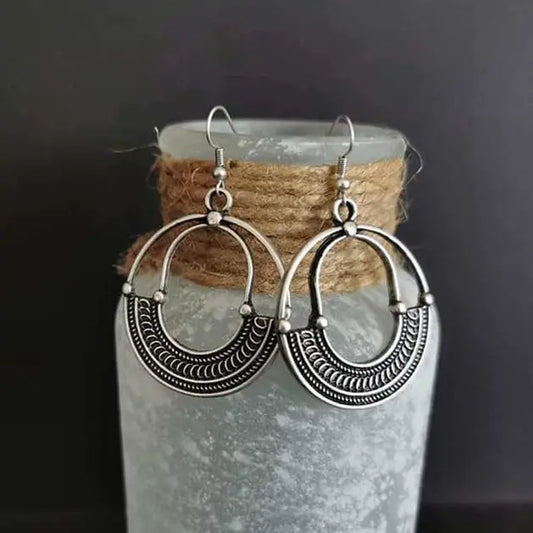 Vintage Silver Ethno Earrings Unique Joyas