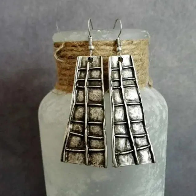 Vintage Silver Layer Earrings Unique Joyas