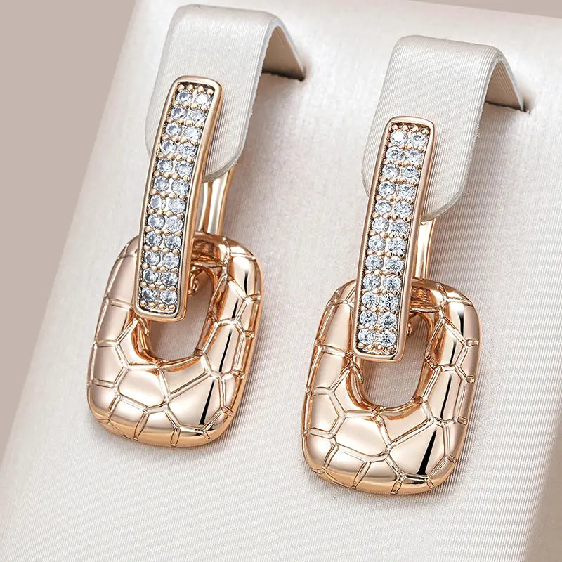 Elegant Shiny Golden Scale Earrings Unique Joyas