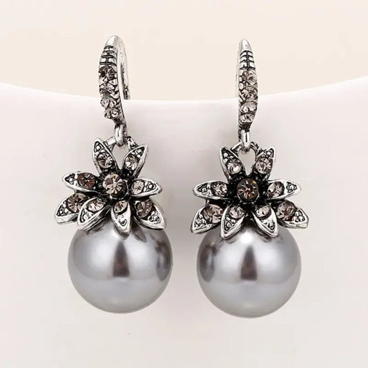 Vintage Silver Bead Earrings Claire