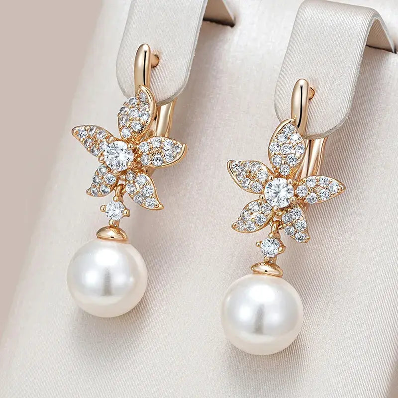 Elegant pearl-like earrings Unique Joyas