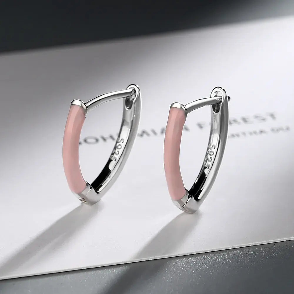 Elegant pink earrings in silver Unique Joyas