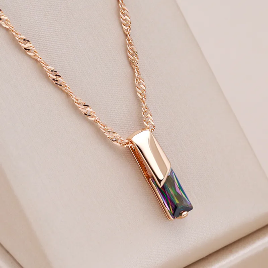 Elegant necklace with multicolored crystal Unique Joyas