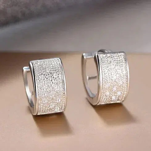 Elegant, shiny silver earrings Unique Joyas