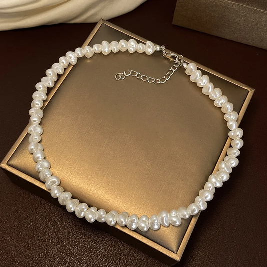 Elegant Pearl Necklace Unique Joyas