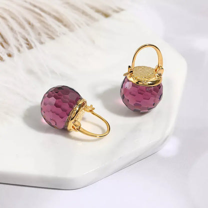 Earrings with crystal balls