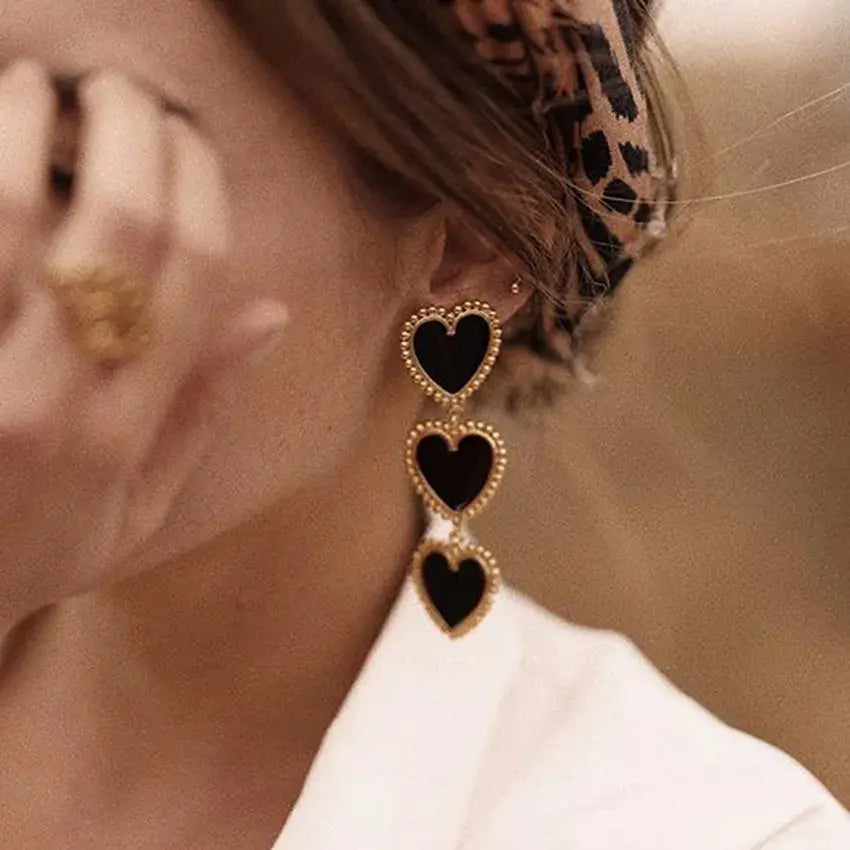 Vintage dangling heart earrings Unique Joyas