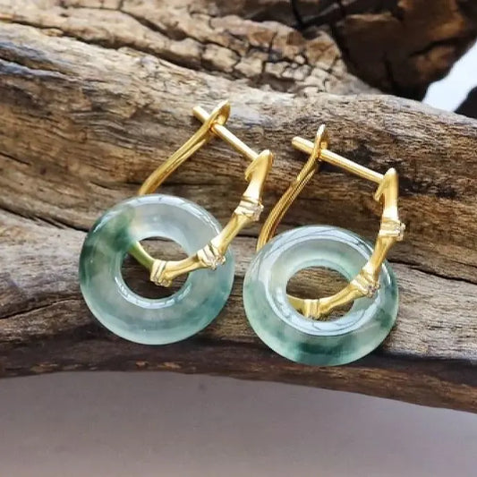 Vintage Turquoise Hoop Earrings Unique Joyas