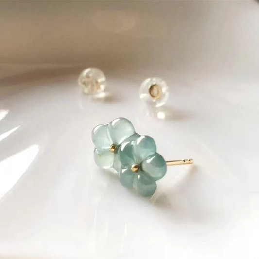 Vintage Turquoise Crystal Flower Earrings Unique Joyas