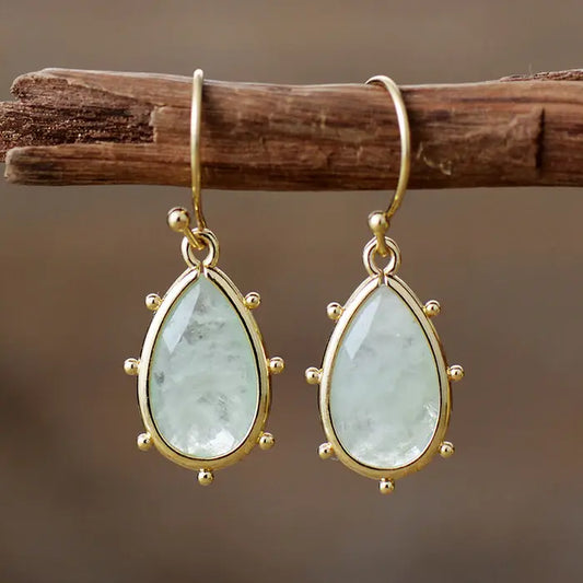 Vintage Moonstone Earrings in Gold Unique Joyas