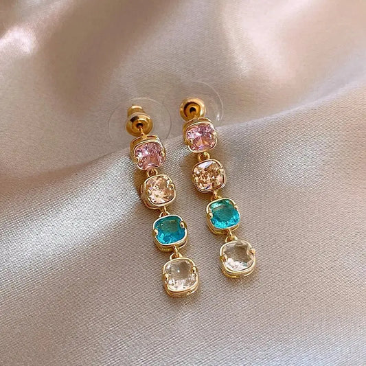 Elegant multicolored dangling earrings Unique Joyas