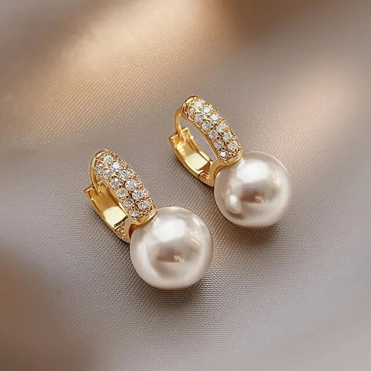 Pearl Earrings with Rhinestones Claire