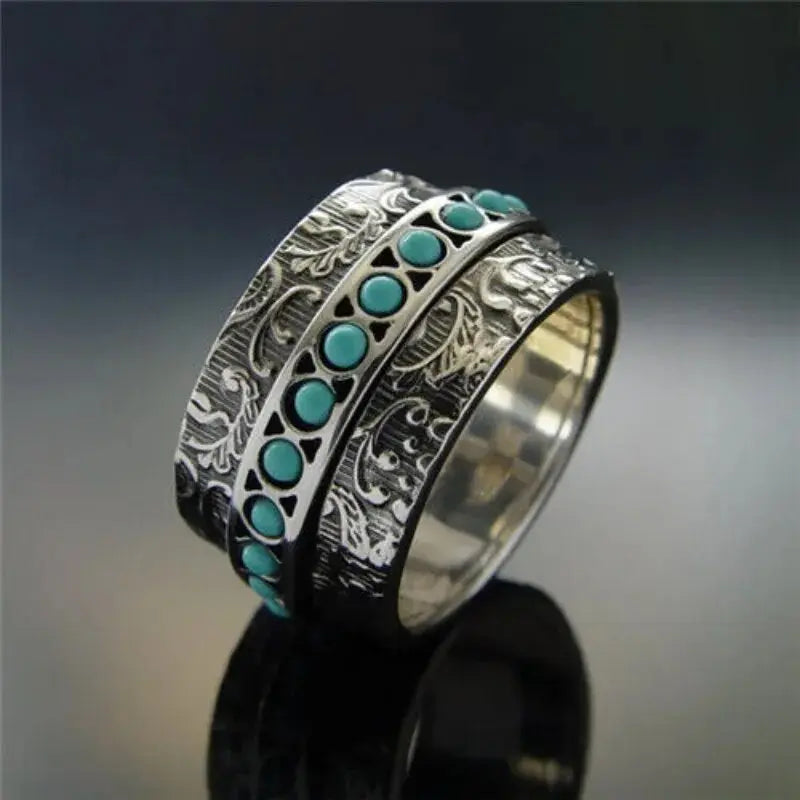 Vintage Turquoise Ring Unique Joyas