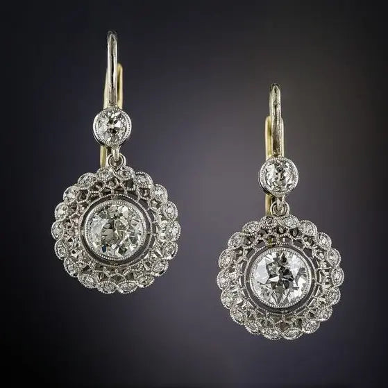 Vintage Mandala Zirconia Earrings Unique Joyas