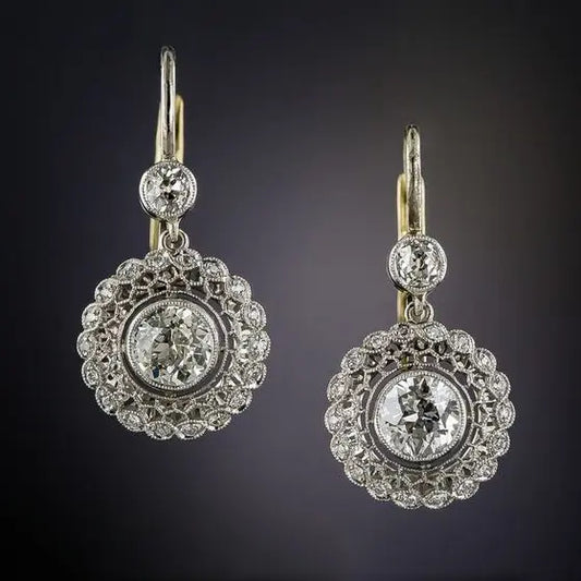 Vintage Mandala Zirconia Earrings Unique Joyas