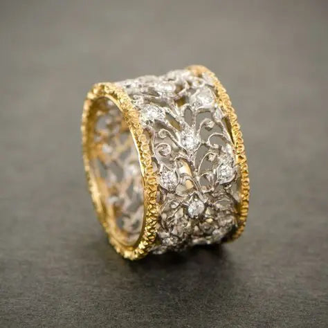 Vintage Zirconia Ivy Ring Unique Joyas