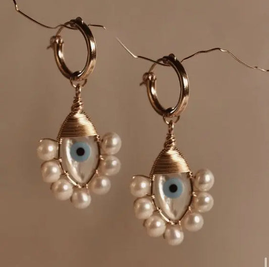 Vintage Nazar Bead Earrings Claire