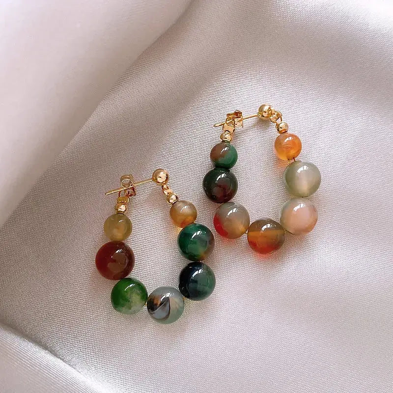 Elegant earrings with multicolored stones Unique Joyas