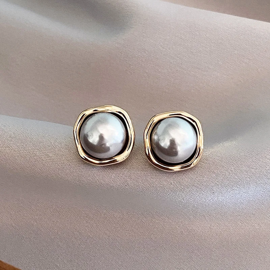 Elegant black pearl earrings Unique Joyas