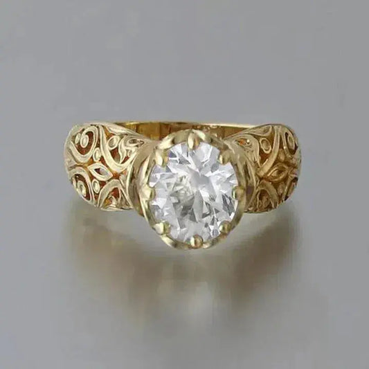 Elegant ring with white crystal Unique Joyas