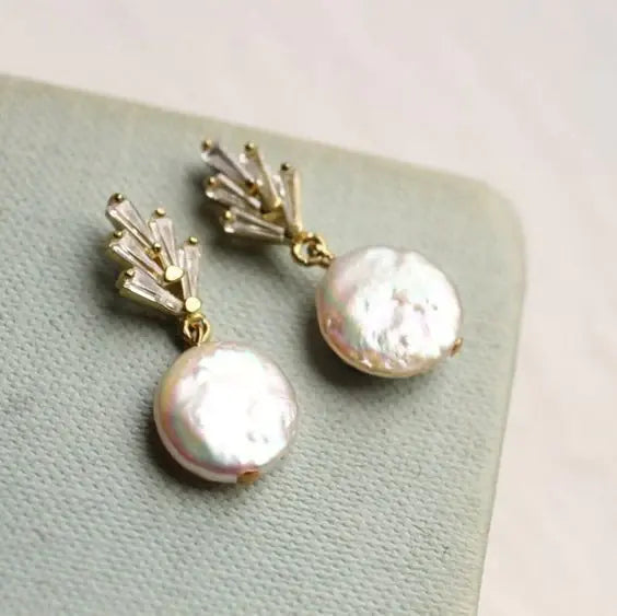 Elegant Baroque Pearl Earrings Unique Joyas