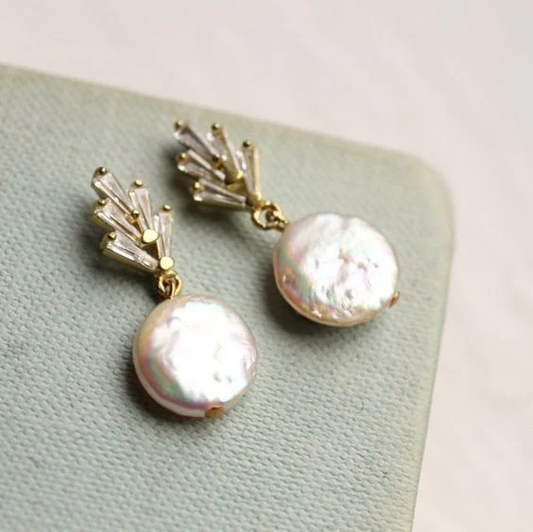 Elegant Baroque Pearl Earrings Claire