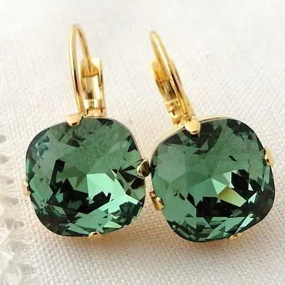 Green Zirconia Earrings Unique Joyas