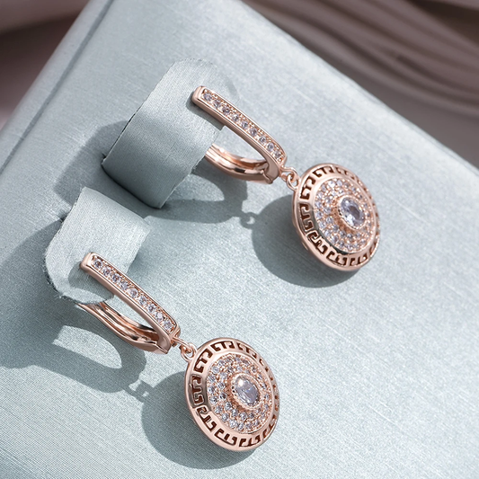 Elegant bright rounded zirconia earrings Unique Joyas