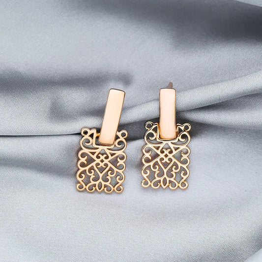 Elegant Hollow Ivy Earrings Unique Joyas