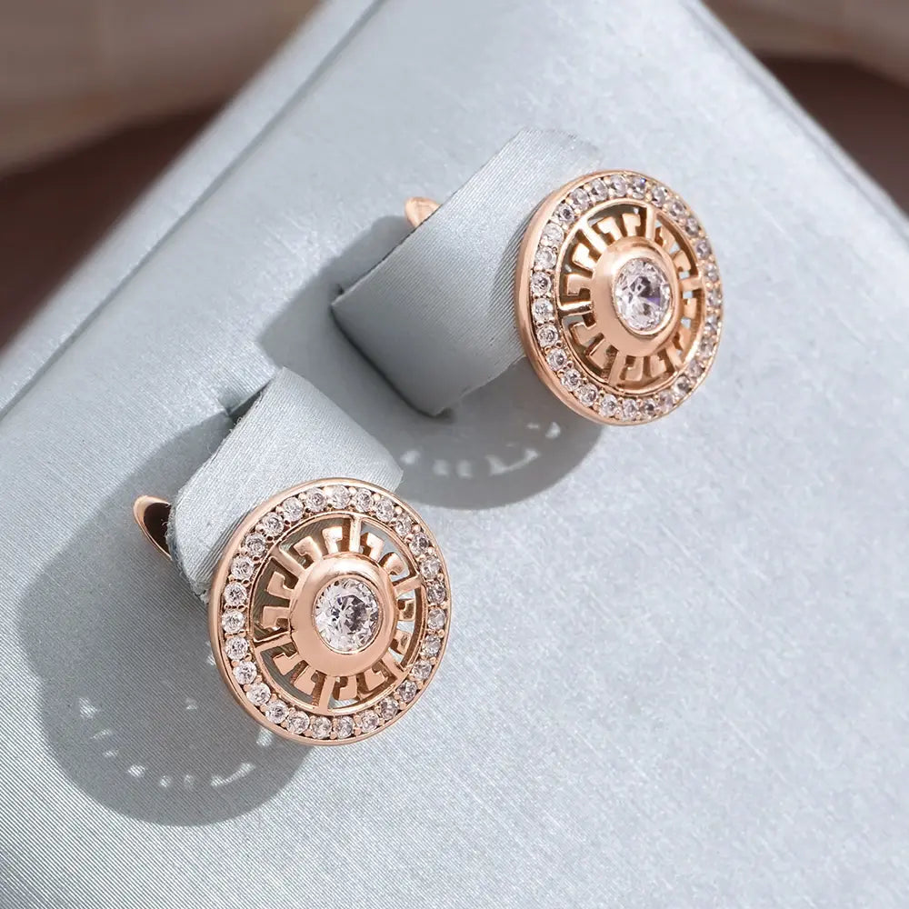 Elegant bright round earrings