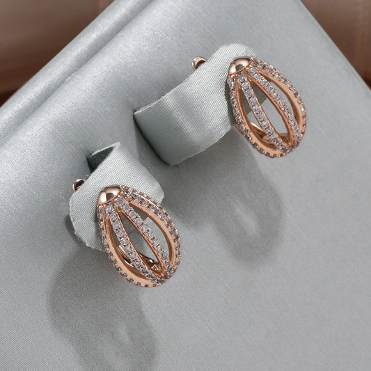 Elegant bright hollow basket earrings