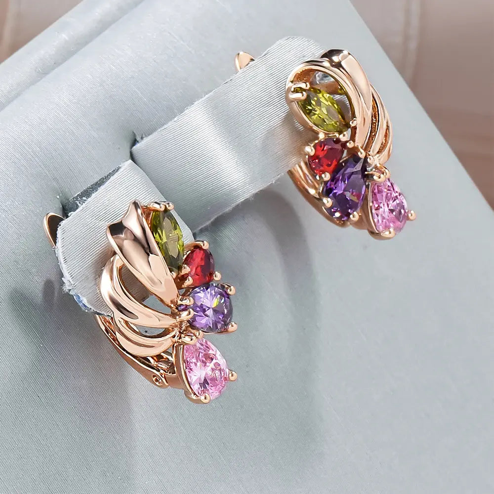 Elegant colorful crystal earrings