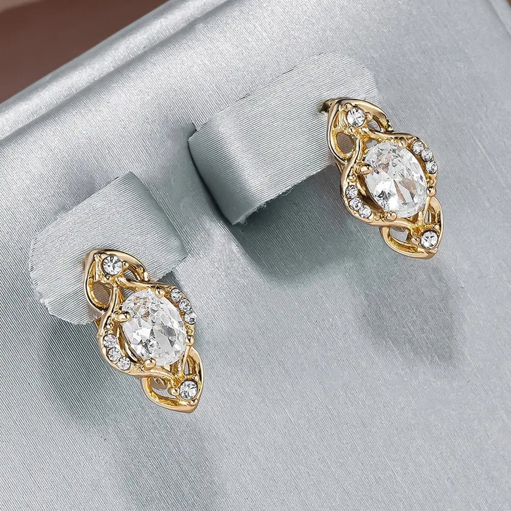 Elegant crystal earrings with inlays Unique Joyas