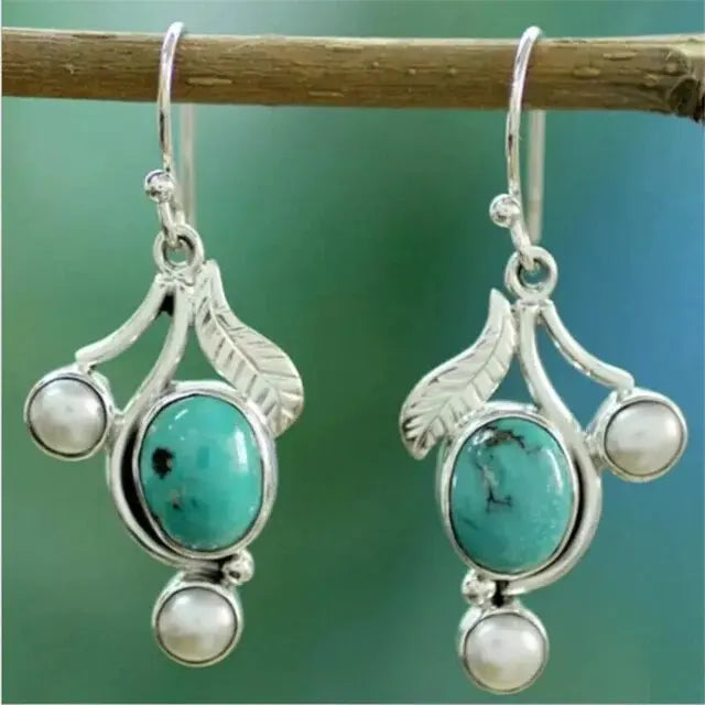 Vintage Earrings in Turquoise Unique Joyas