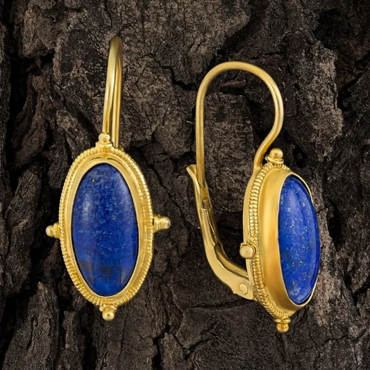 Blue Vintage Earrings in Gold