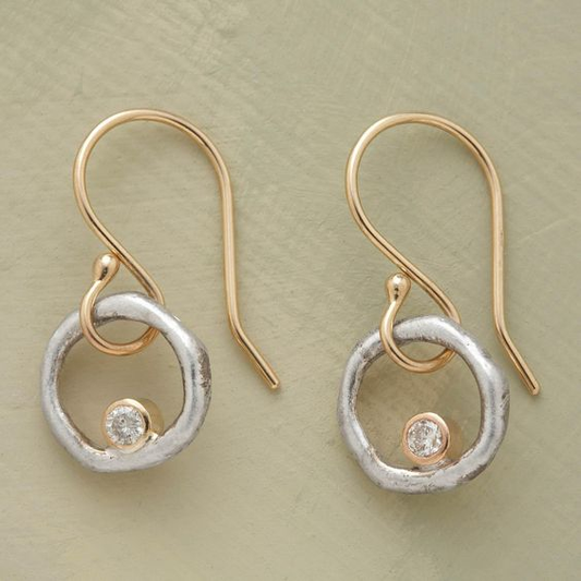 Vintage Gold & Silver Zirconia Earrings Claire Jewelry