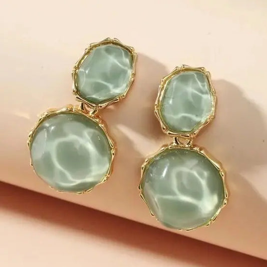 Vintage Green Water Earrings Unique Joyas